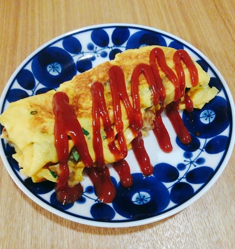 ハンバーグの卵焼きの完成写真