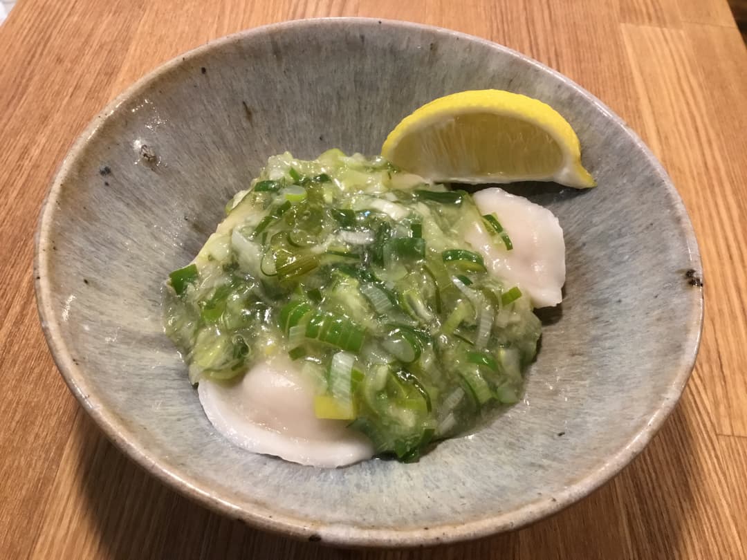 水餃子のねぎ塩レモン餡かけの完成写真