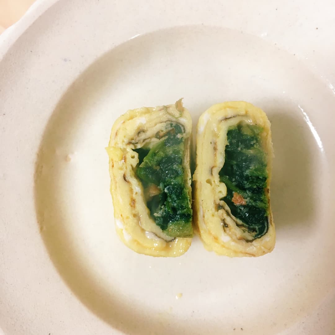 ほうれん草卵焼きの完成写真