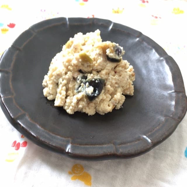 麻婆茄子の白和え風の完成写真
