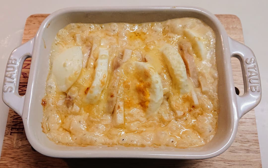 餅と玉子のチキングラタンの完成写真