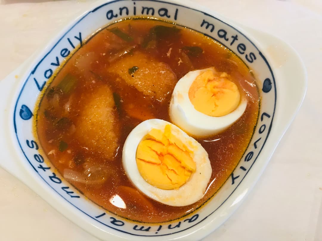 白身魚のフライスープの完成写真
