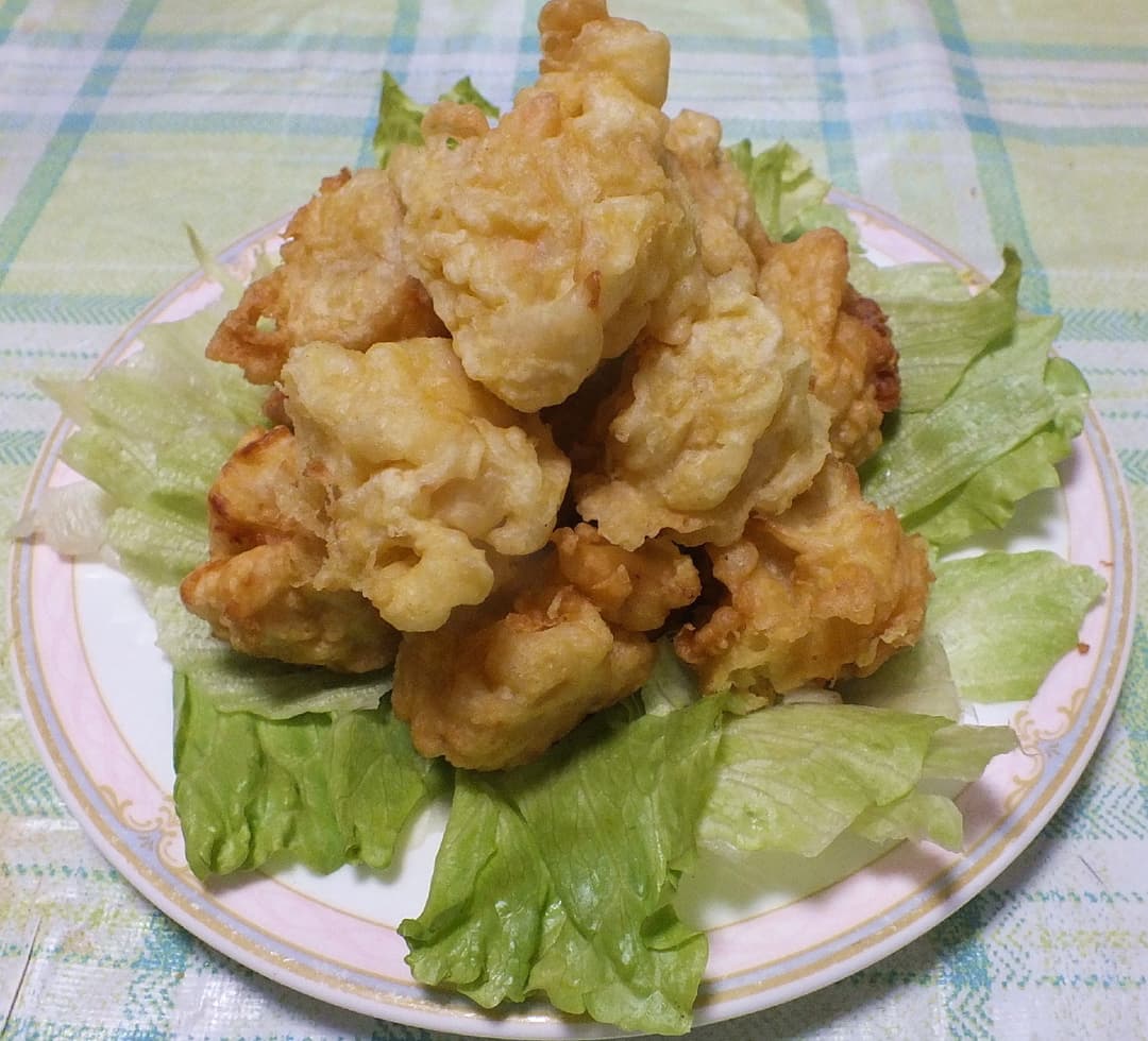 シューマイのカレー味天ぷらの完成写真