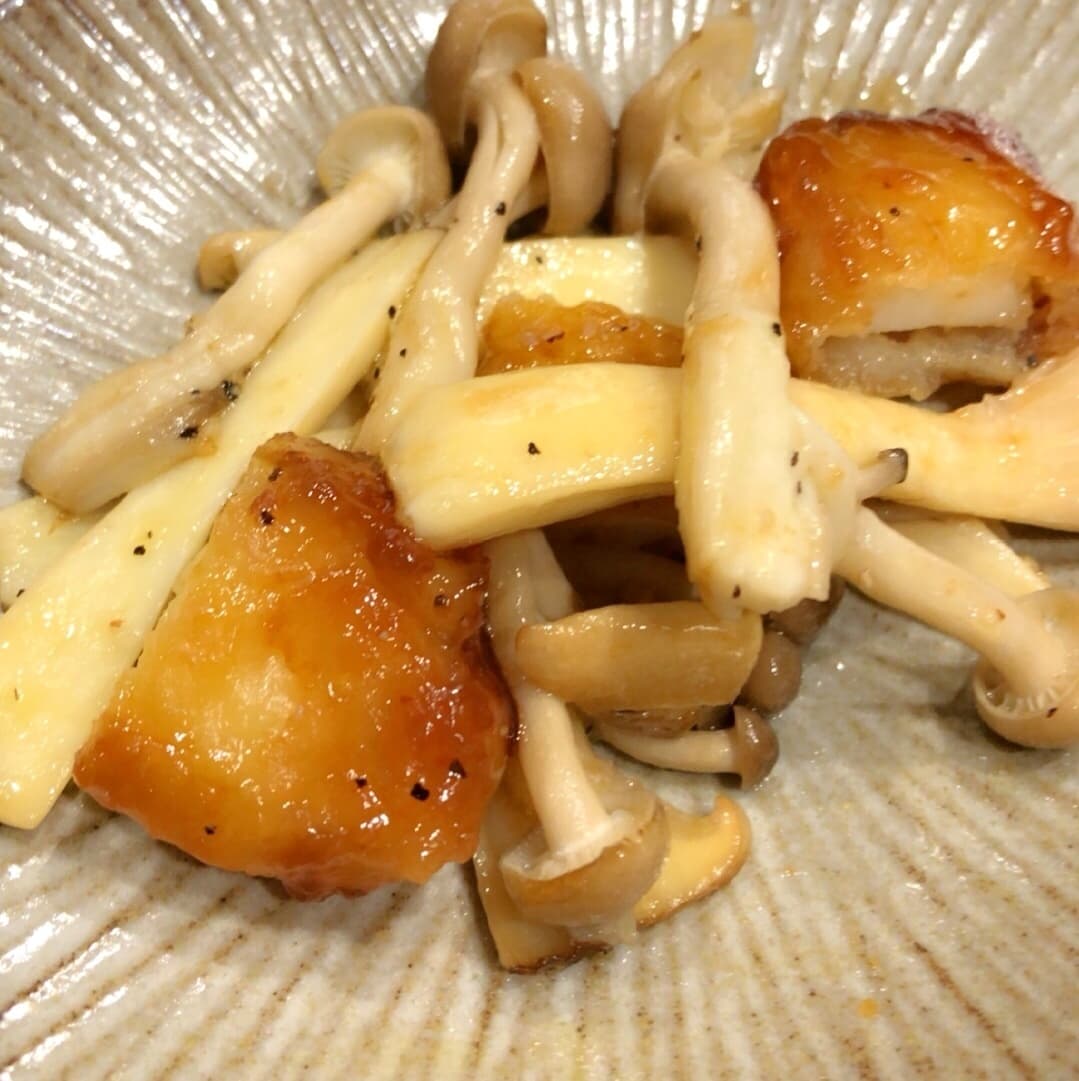 いかの天ぷらのキノコバター炒め♪の完成写真