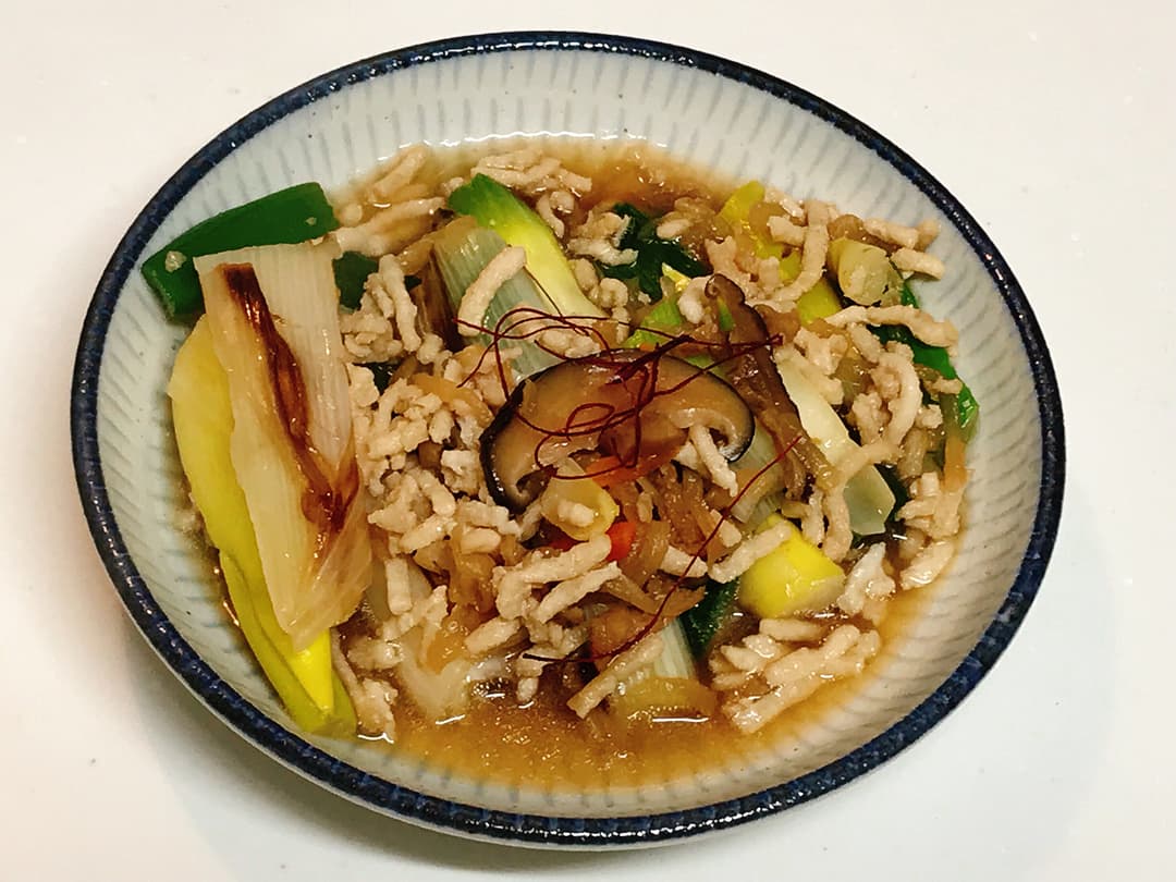 6種の和惣菜 焼きネギと切干大根の炒め煮の完成写真