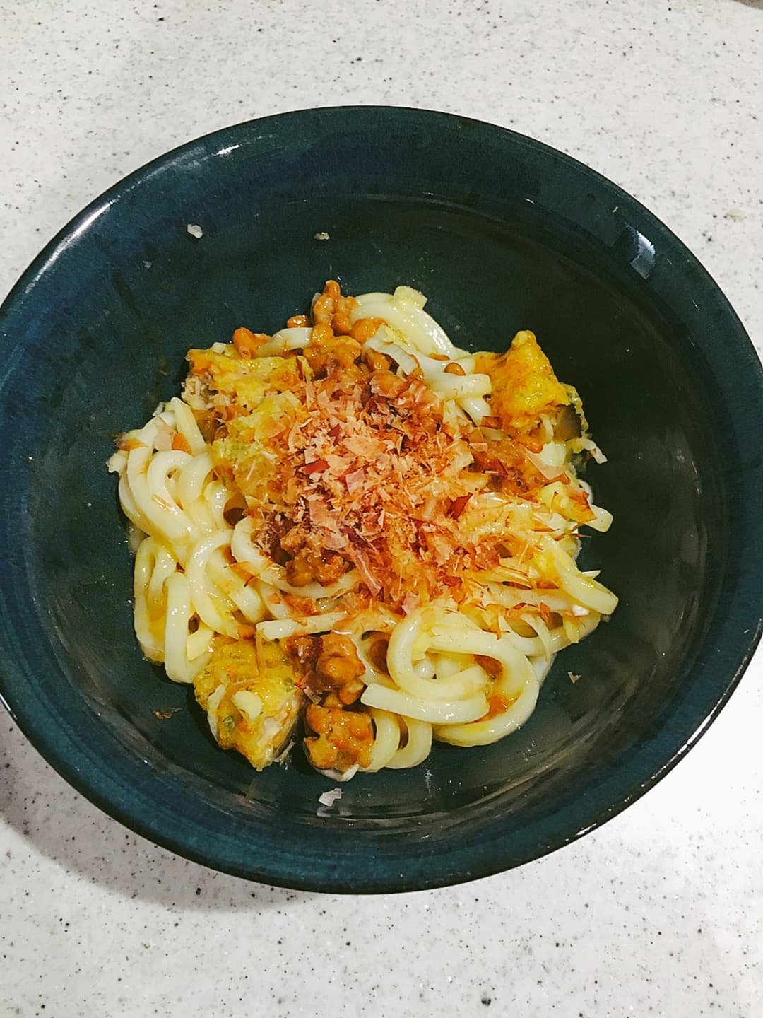 釜玉♪納豆うどんの完成写真