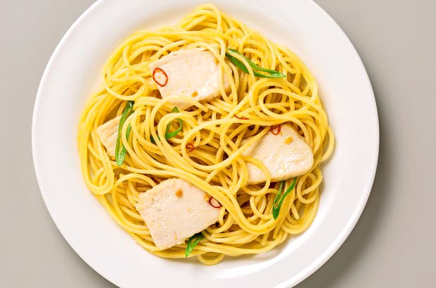 チキンとねぎのペペロンチーノの完成写真
