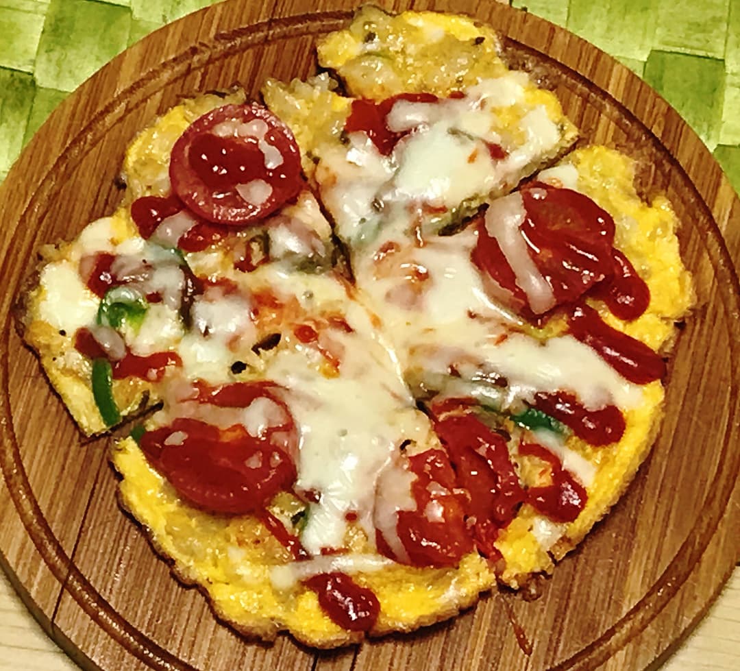 TKGご飯ピザ風枝豆こんぶの完成写真