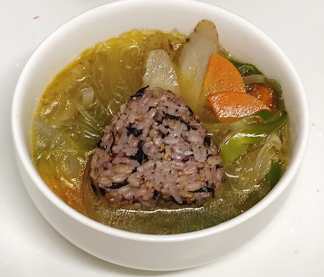 梅ひじきの根菜スープの完成写真