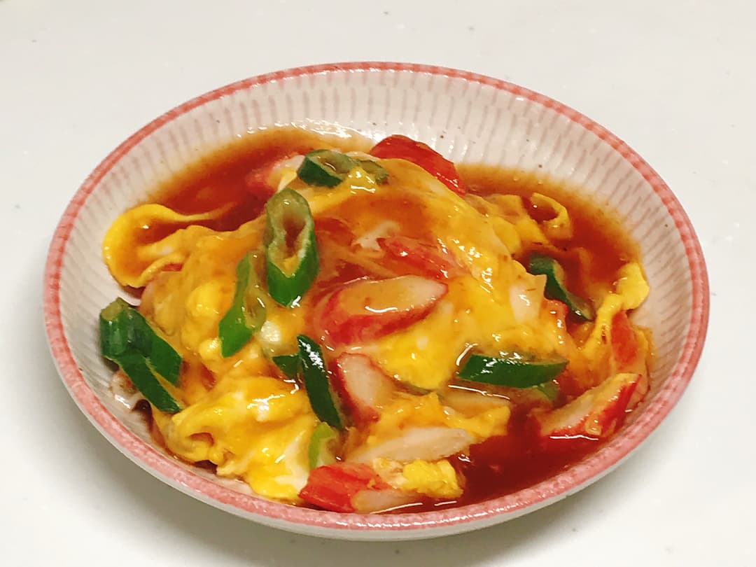 枝豆こんぶの天津飯の完成写真