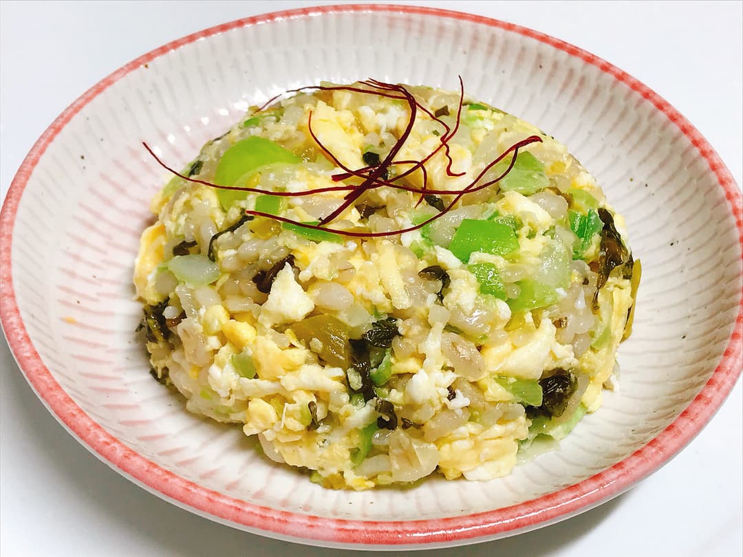 枝豆こんぶの高菜半炒飯の完成写真