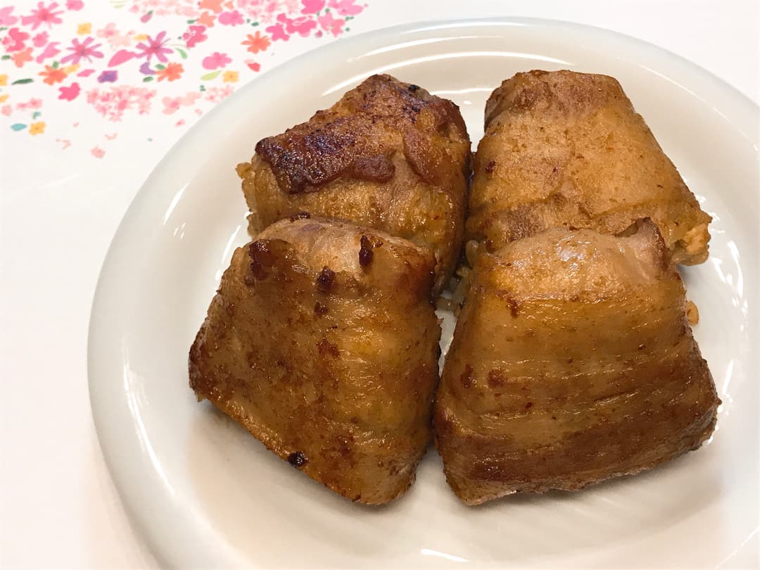 肉巻き枝豆こんぶおにぎりの完成写真