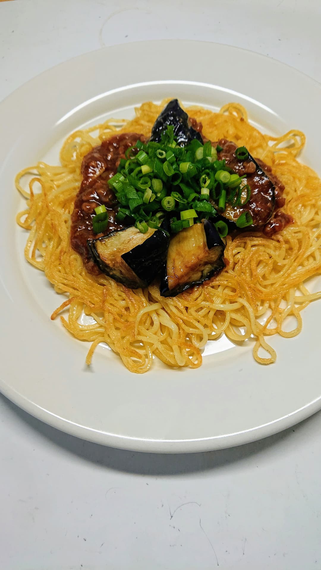 麻婆なすかけ焼そばの完成写真