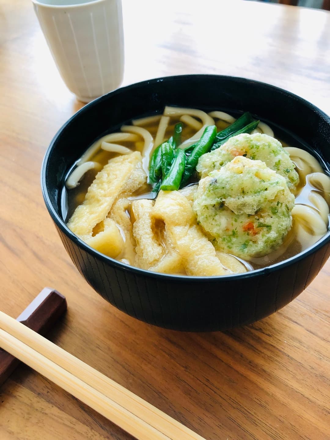 あさりと筍の磯辺揚げのあんかけうどんの完成写真