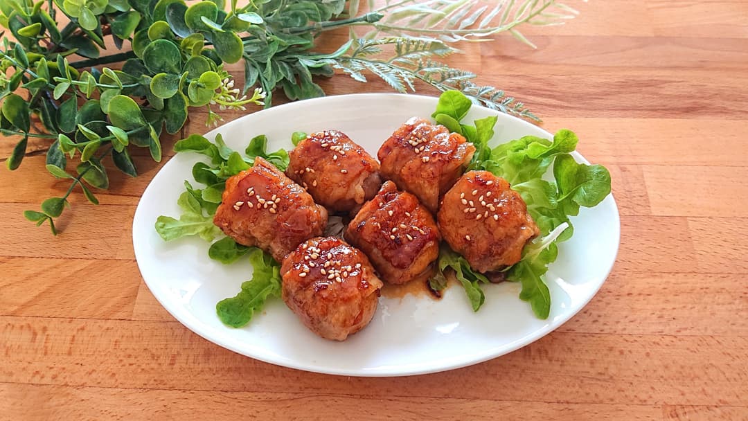 まんまるポテトの肉巻き照り焼きの完成写真