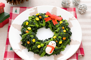 ほうれん草のクリスマスソテーの完成写真