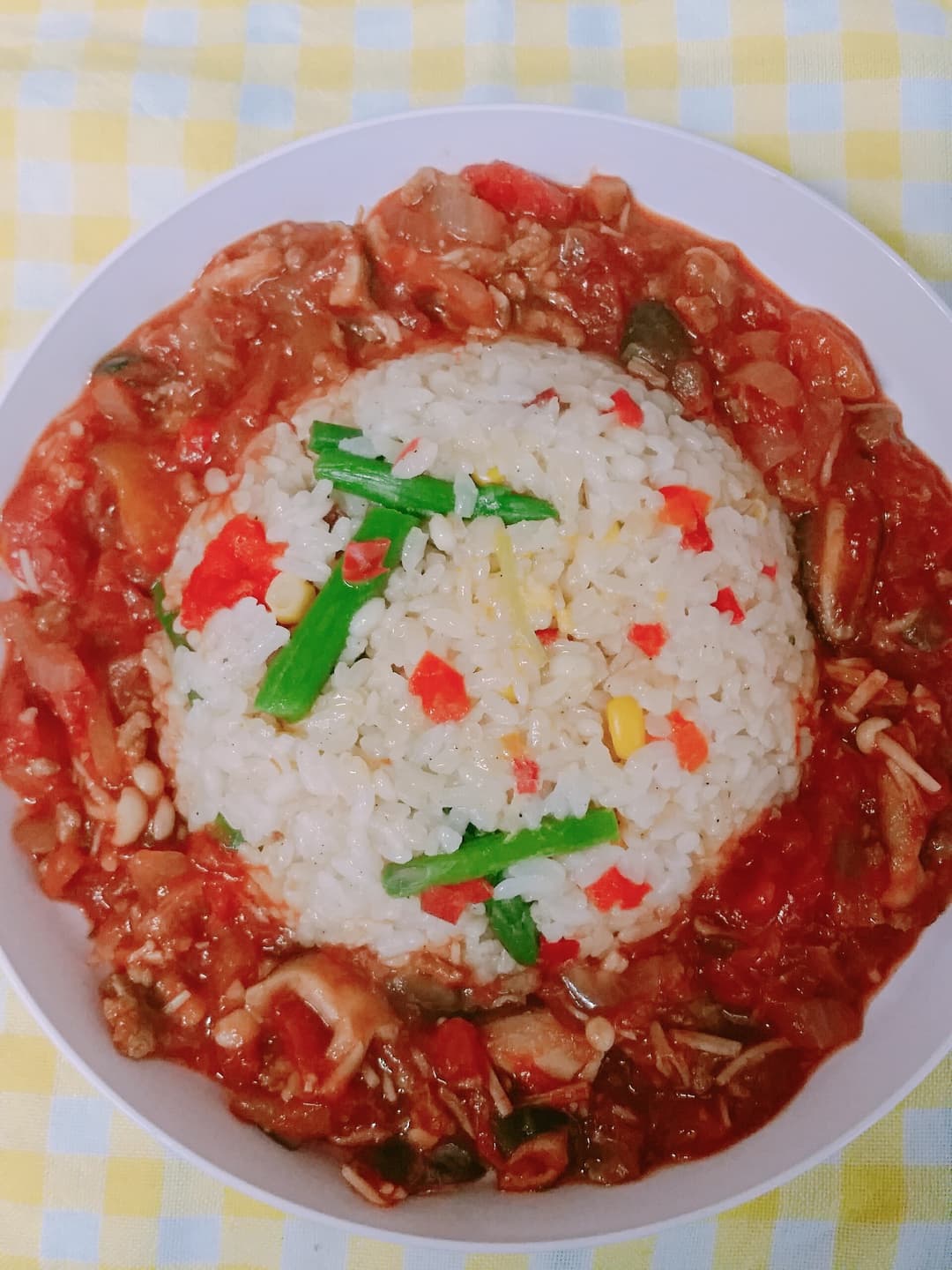 野菜たっぷり彩りドリアミートの完成写真