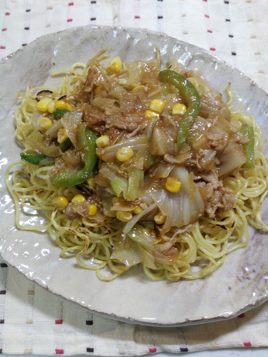 =広東風= 回鍋肉焼きそばの完成写真