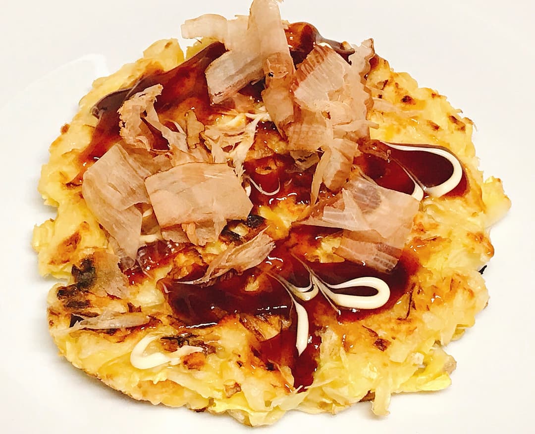 コーンぎっしりお好み焼きの完成写真