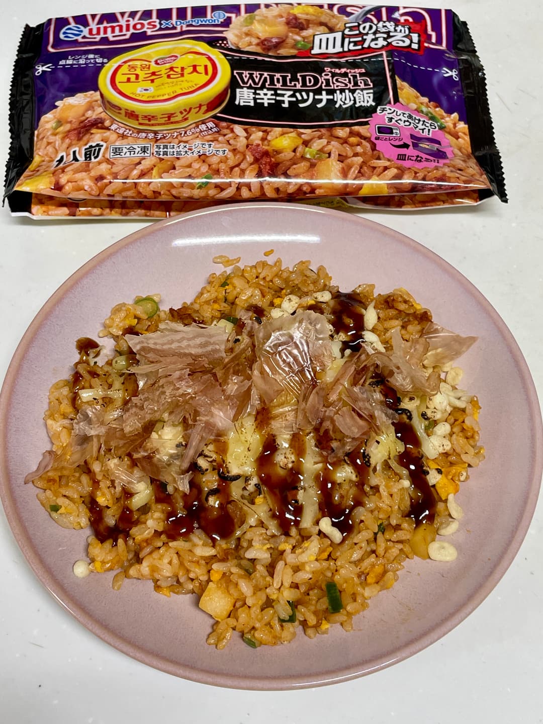 唐辛子ツナ炒飯のお好みチーズの完成写真