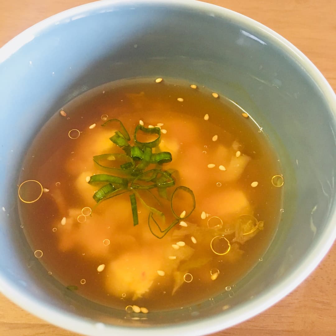 サラダチキンの中華キムチスープの完成写真