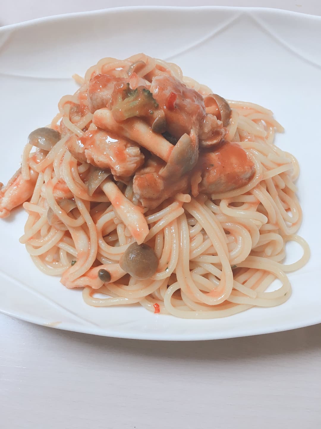 にんにくたっぷりトマトパスタの完成写真