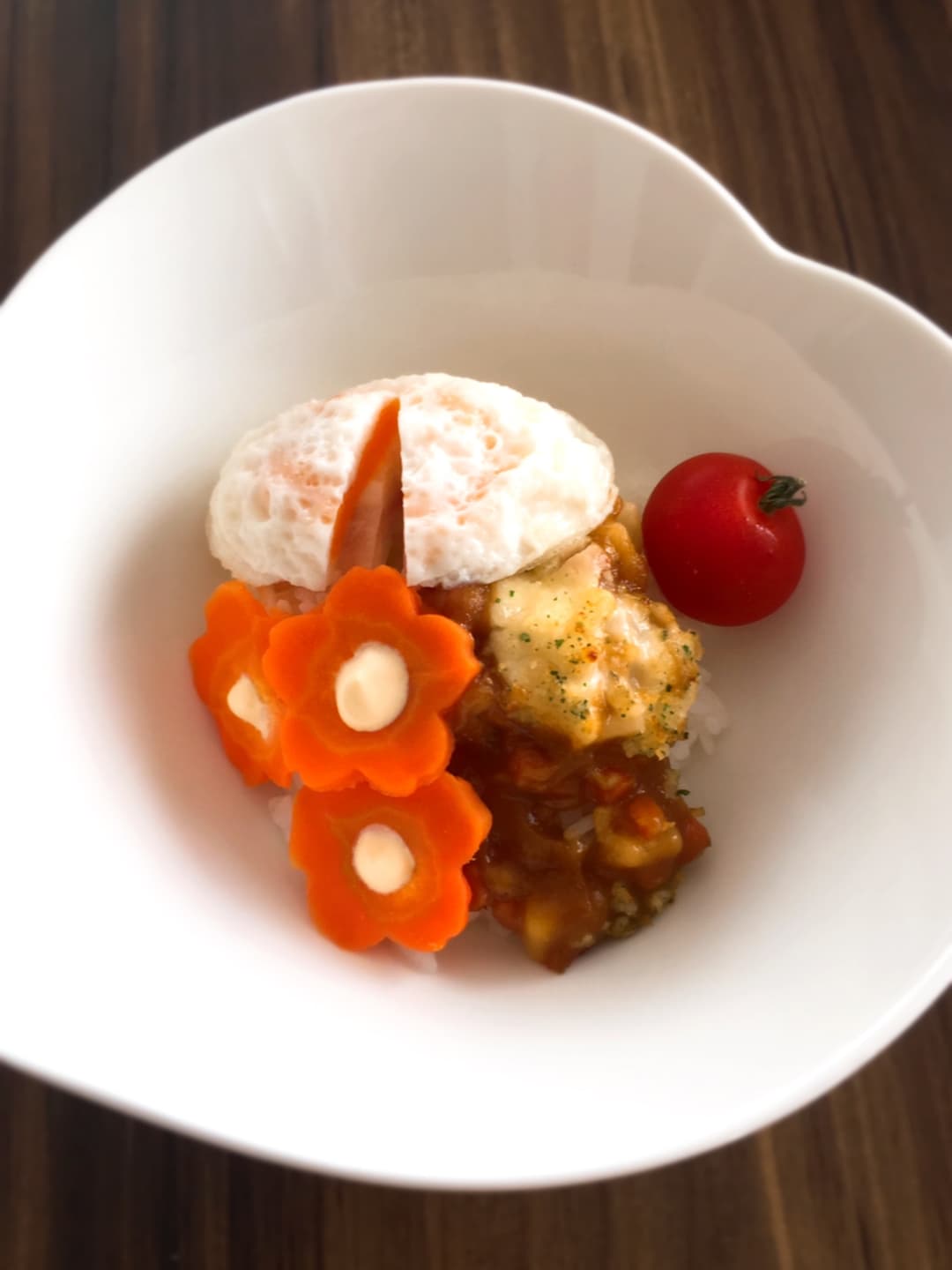卵とろり♡チーズカレー丼の完成写真