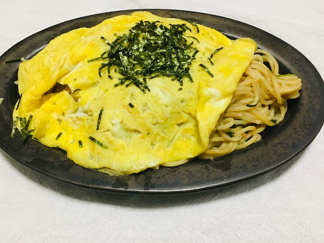 とろけるオムパスタの完成写真
