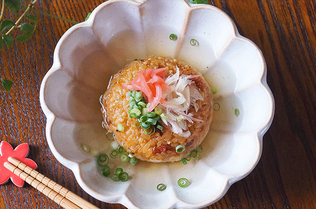 まぁるい焼豚めしの出汁茶漬けの完成写真