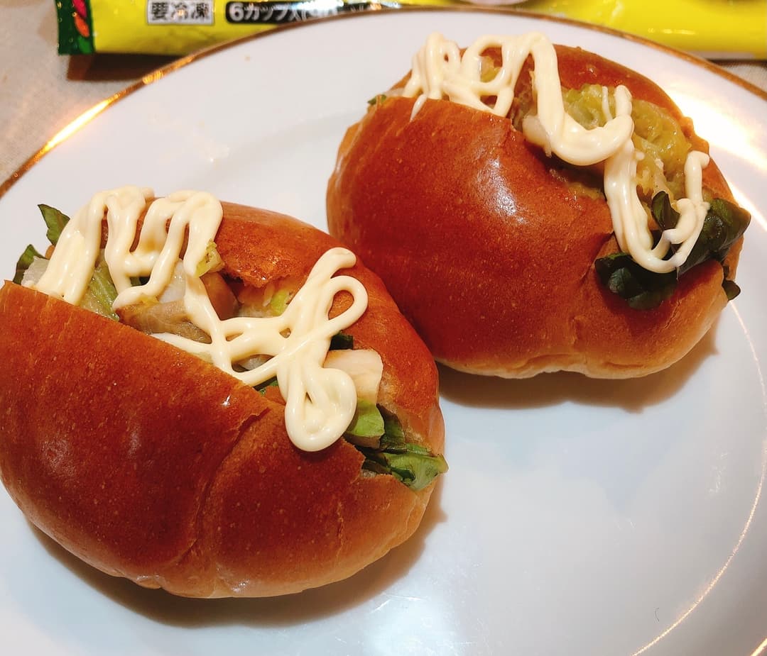 サラダチキンサンドの完成写真