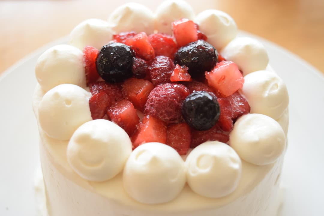 パンケーキでふわふわショートケーキの完成写真