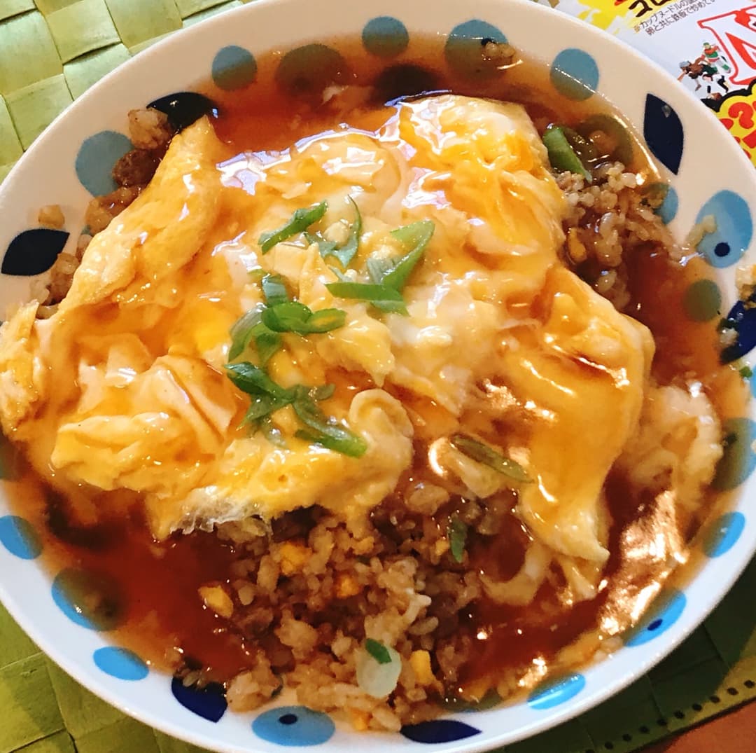 謎肉天津飯の完成写真