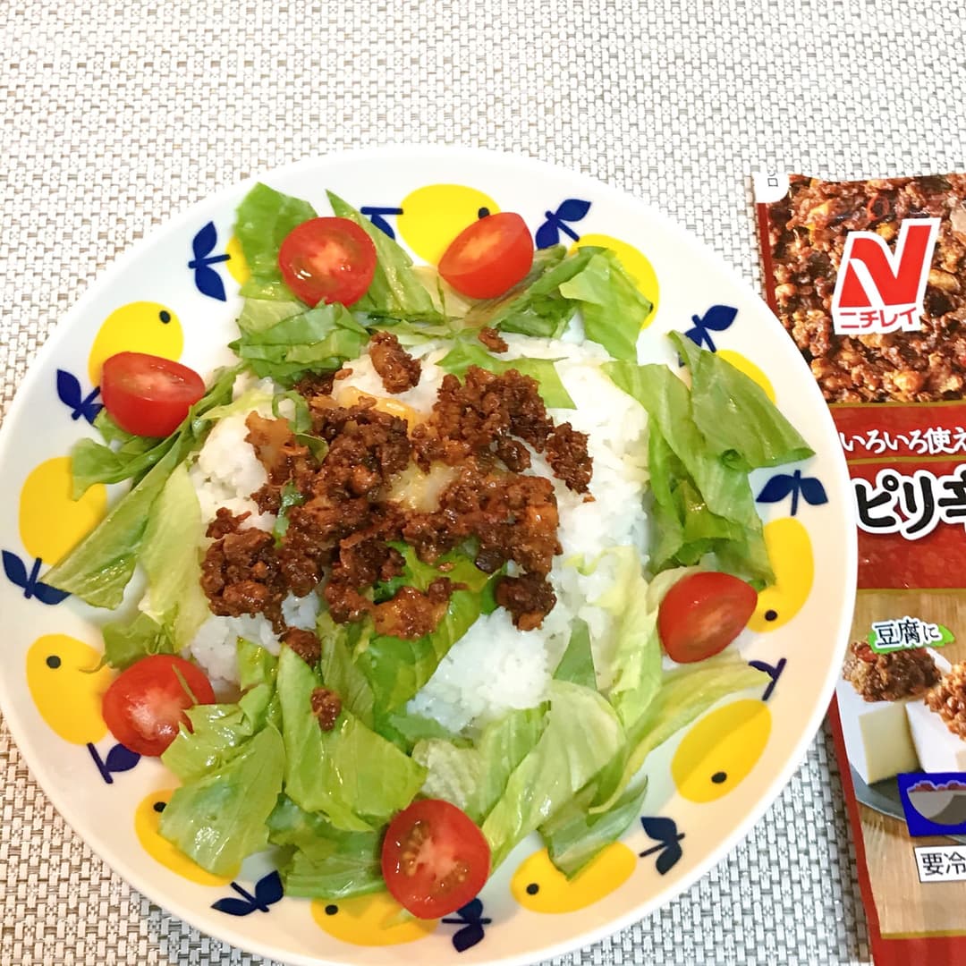肉そぼろタコライス風の完成写真