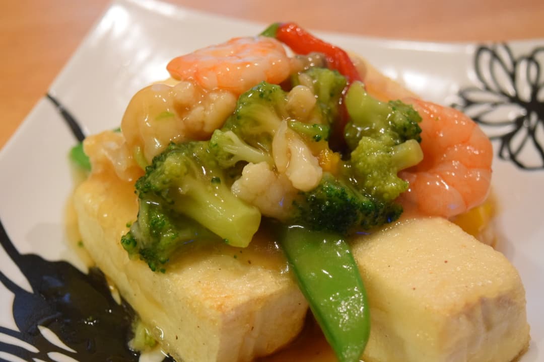 野菜あんの揚げ出し豆腐の完成写真