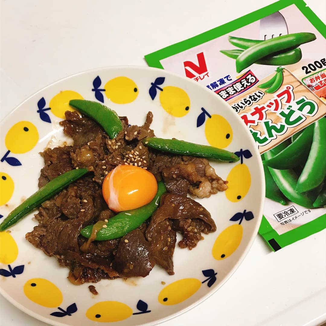スナップえんどうプルコギ炒めの完成写真