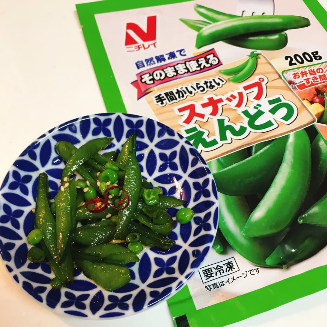レンジで作るスナップえんどうのきんぴらの完成写真