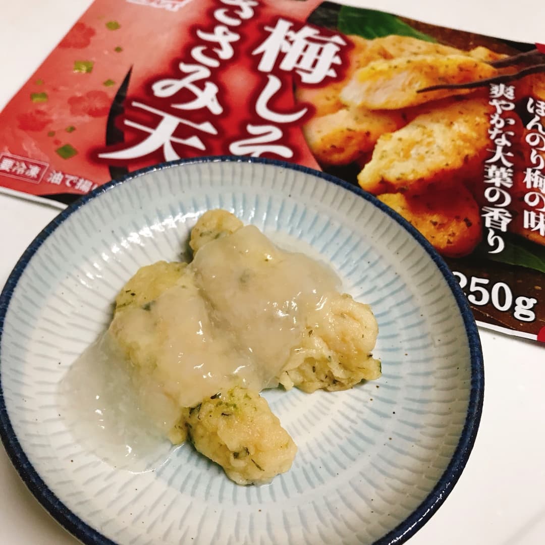 梅しそささみ天のみぞれあんかけの完成写真