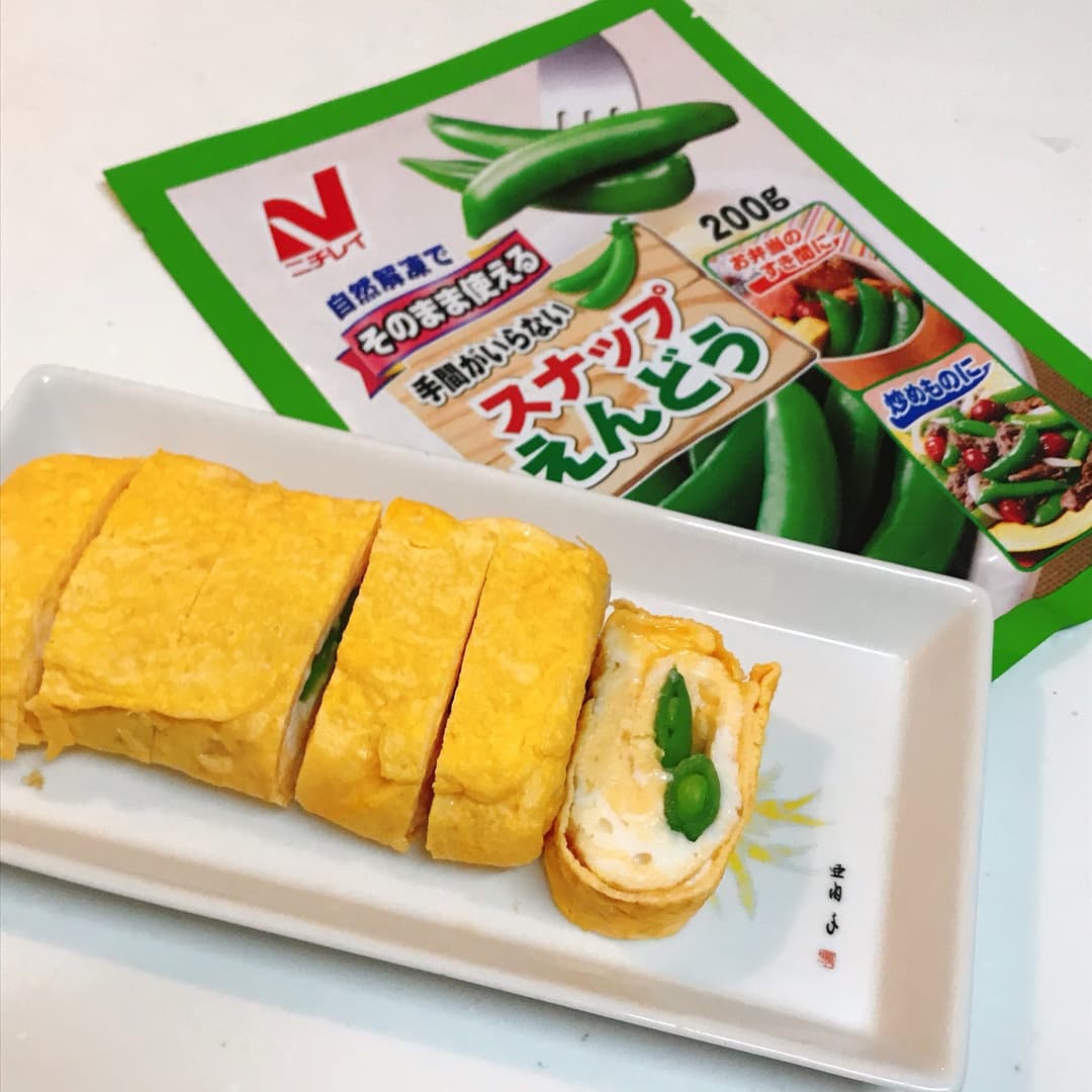 スナップえんどうの卵焼きの完成写真