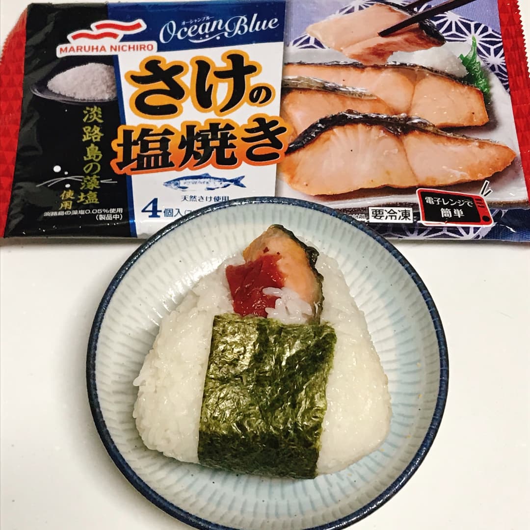 鮭と梅のおにぎりの完成写真