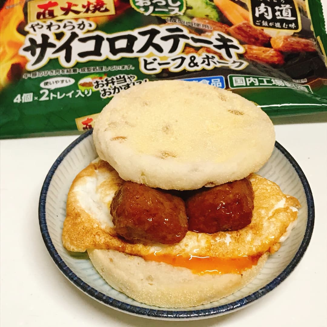 サイコロステーキサンドの完成写真