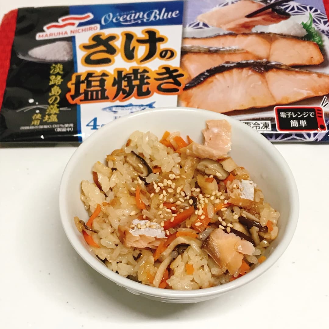 さけの炊き込みご飯の完成写真