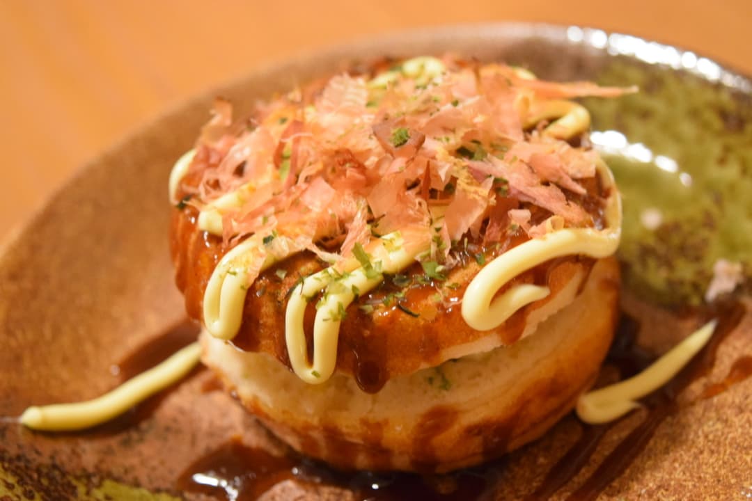 クリームチーズ入りお好み焼きの完成写真