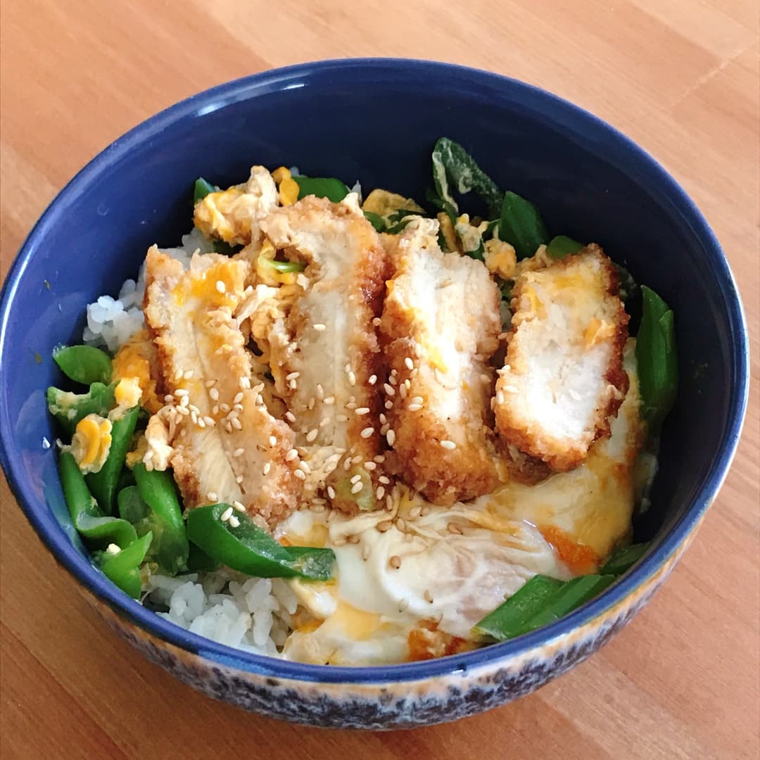 ささみソースカツの卵とじ丼の完成写真