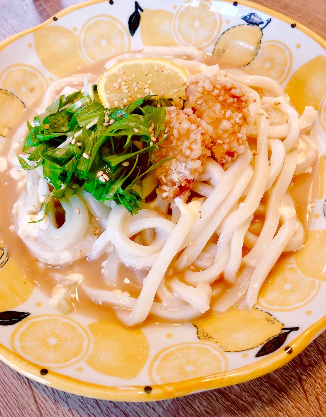 冷やし鶏天うどんの完成写真