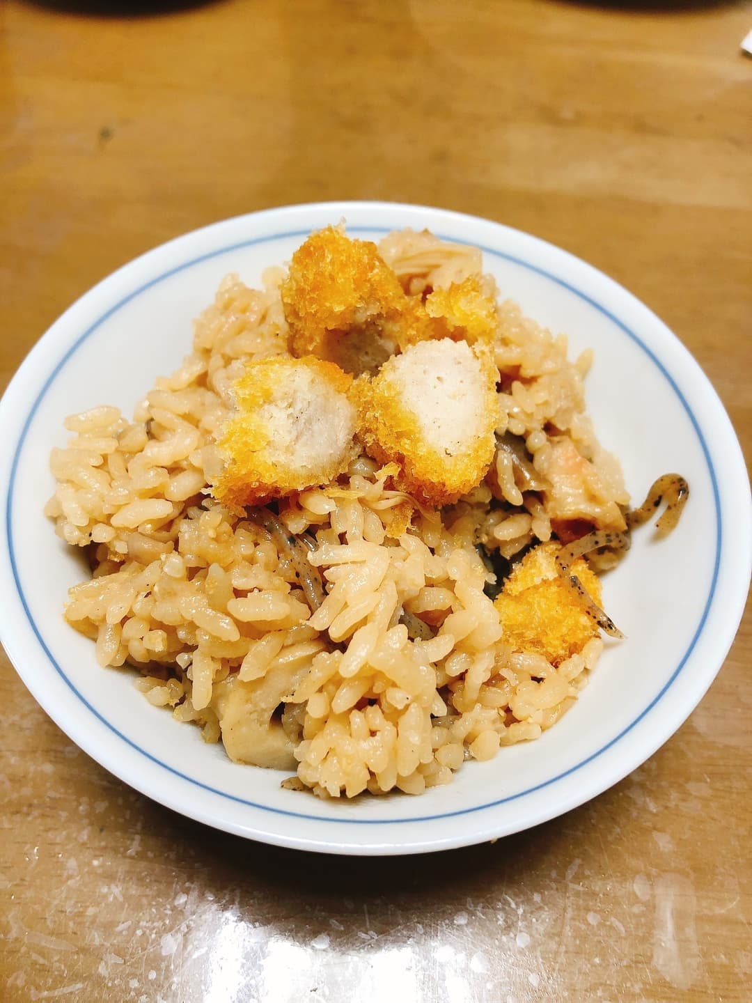 ひれかつ入りタコ飯の完成写真