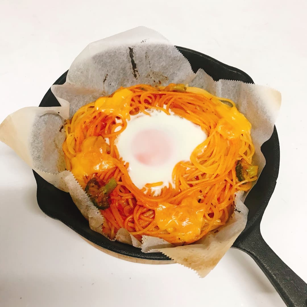 蟹の濃厚トマト焼スパゲティの完成写真