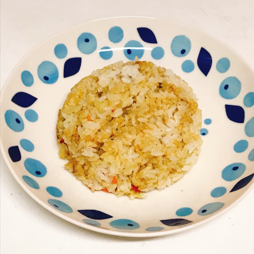 サラダチキンのカレー炒飯の完成写真