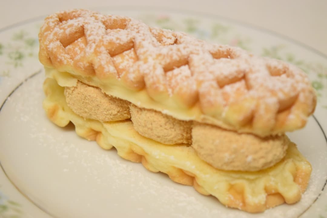 白玉だんごのチーズワッフルサンドの完成写真