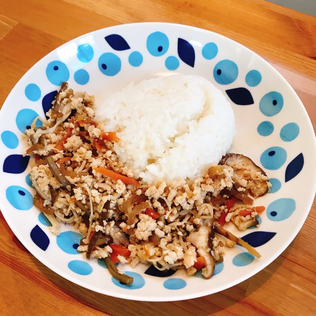 きんぴらと鶏ひき肉の炒め物の完成写真