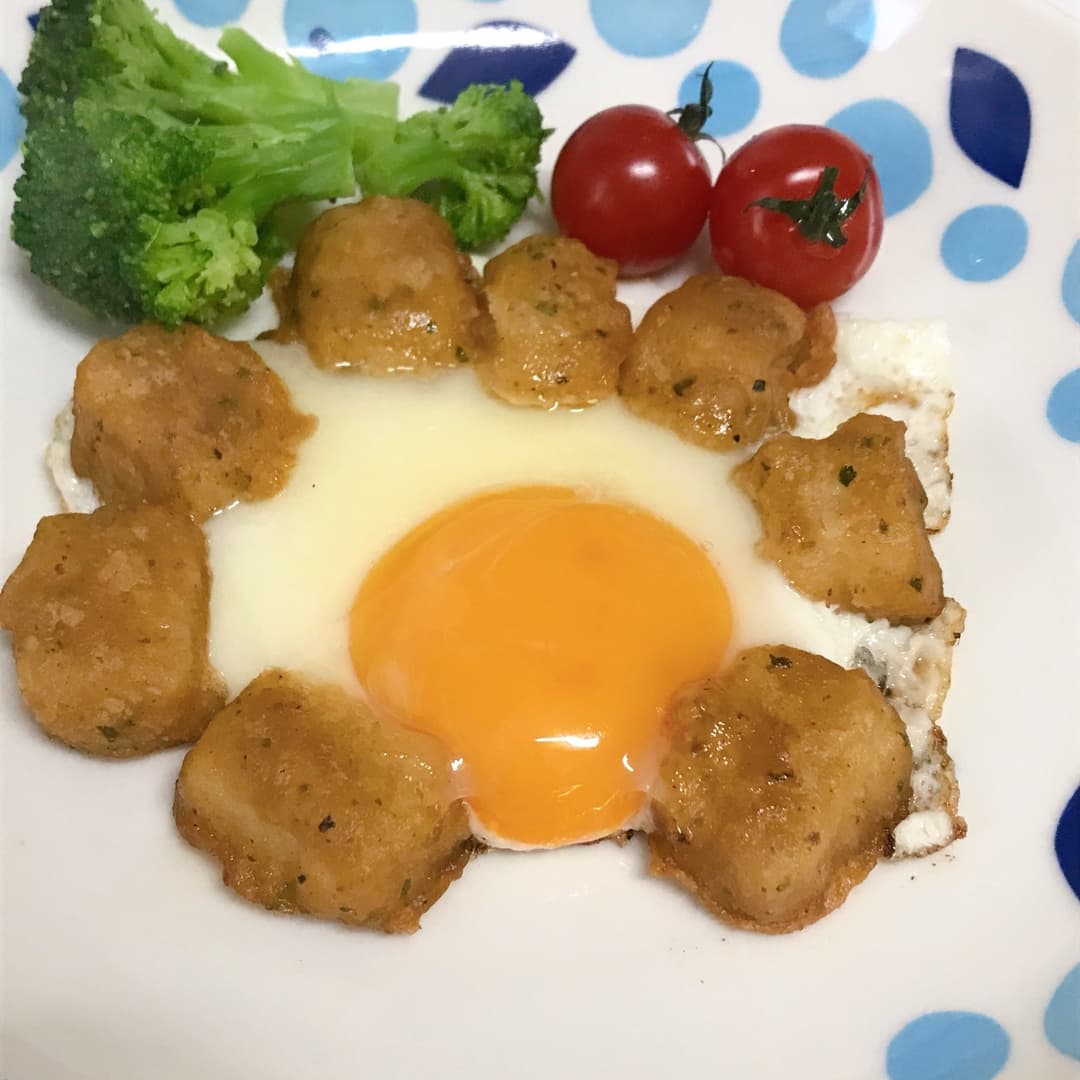 いかからの巣ごもり風目玉焼きの完成写真